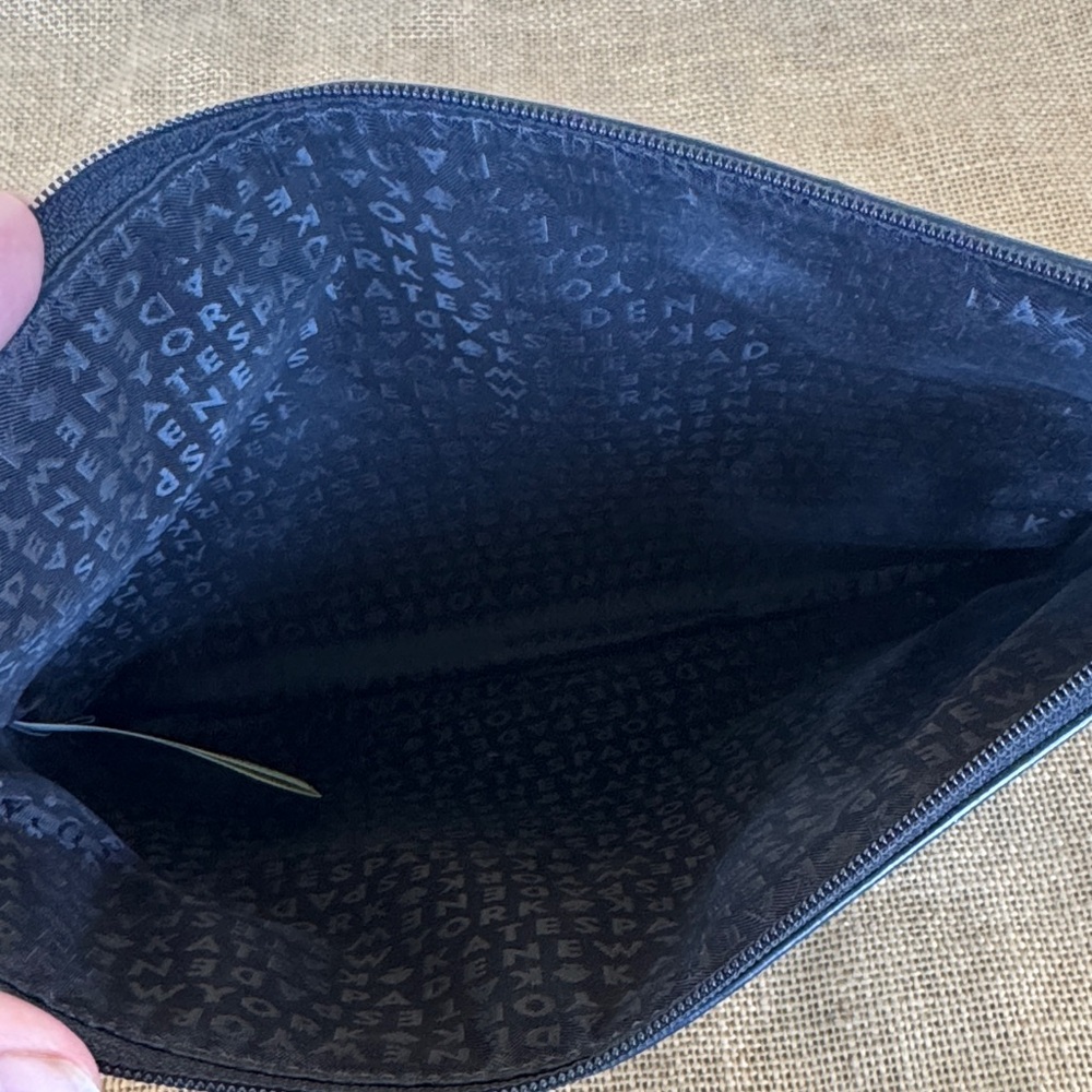 kate spade black glitter top-zip pouch Wallet Bag Large - Picture 5 of 8